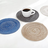 Anti Slip Heat Resistant Coasters for Coffee Tea Mug, Round Table Mat Linen Drink Coaster, Kitchen Accessories Decor Placemats