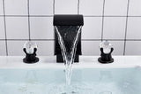 Wanmivezlo Waterfall Bathroom Basin Faucet Deck Mounted Cold Hot Water Mixer Single Hole Water Tap 3 Holes Washing Tap