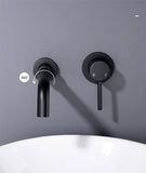 Black Bathroom Sink Faucet  Brass Tap Hot Cold Wash Basin Water Swivel Spout Wall Mounted Bath Mixer Brushed Gold Gunmetal
