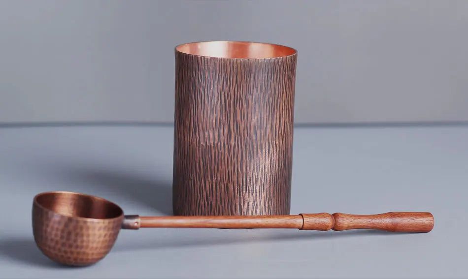 Pure Red Copper Coffee Tea Pot Cup Spoon Set Drinkware Long Gooseneck Spout Kettle Hand Drip Kettle turkish Coffee Maker Set