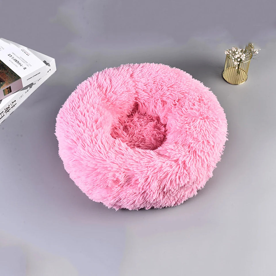 Super Soft Pet Bed Kennel Dog Round Cat Winter Warm Sleeping Bag Long Plush Large Puppy Cushion
