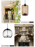 Modern Restaurant Chandelier Light Blown Colorful Glass  Lampshade Glass Ceiling Hanging Lamps Living Room Coffee Room Office