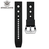 STEELDIVE Automatic Mechanical Strap Replacement Watch Bands Automatic Dive Watches Blue Rubber Strap 20/22mm