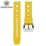 STEELDIVE Automatic Mechanical Strap Replacement Watch Bands Automatic Dive Watches Blue Rubber Strap 20/22mm