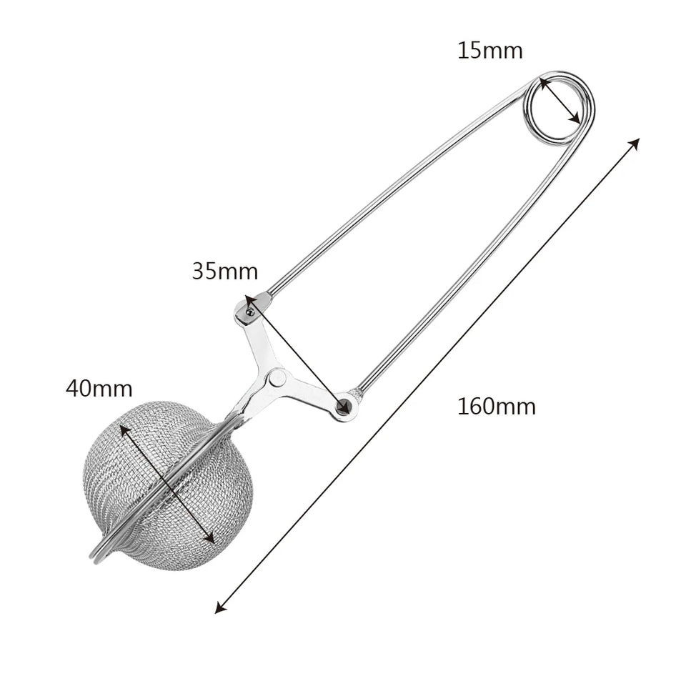 Tea Infuser Handle Tea Ball Sphere Mesh Tea Strainer Coffee Herb Spice Filter Diffuser Kitchen Gadget Stainless Steel