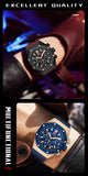 MINI FOCUS Watches Men Blue Silicone Strap Sport Watch Waterproof Luminous Chronograph Quartz Wristwatch часы мужские reloj 0417