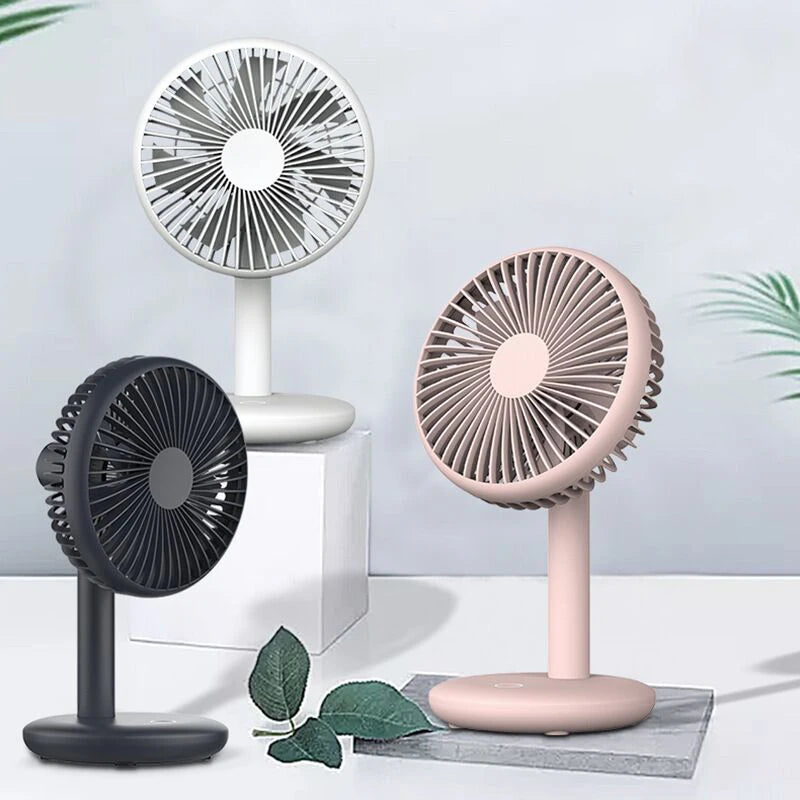 THANKSHARE Desktop Fan 2000mAh Battery Capacity USB Charging Desk Super Mute Laptop Cooler Desktop Fan 4 Speed Cooling Gadgets