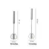 Semi-Automatic Egg Beater Steel Egg Whisk Manual Hand Mixer Self Turning Egg Stirrer Kitchen Accessories Egg Tools 304 Stainless