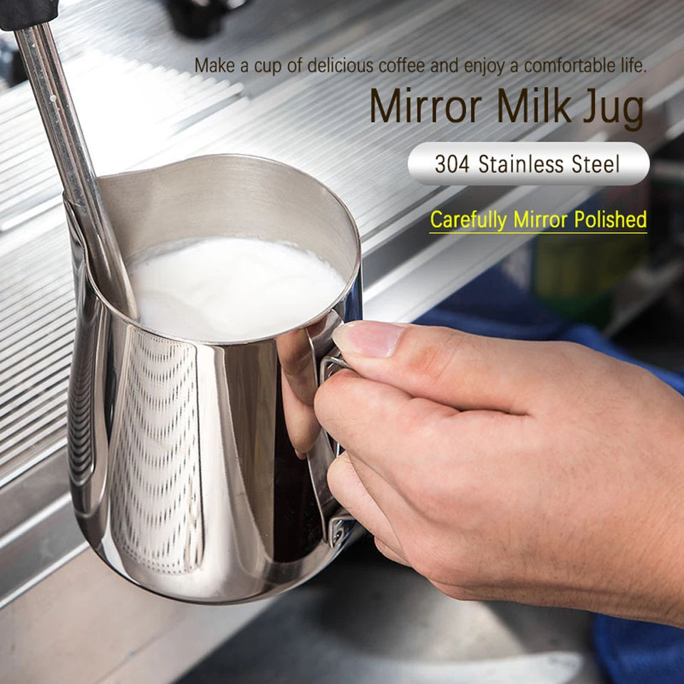 Coffee Milk Frothing Jug Latte Art Milk Frother Pitcher Stainless Steel Measurement Jug Espresso Barista Tool Coffee Accessories