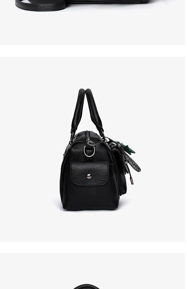 Luxury Brand Designer Women'S Handbag Fashionable Soft Leather Shoulder Bag Large Capacity Crossbody Bag Classic Retro Tote Bag