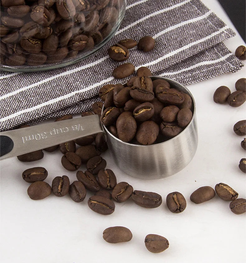 30ml/10g Coffee Bean Spoon Stainless Steel Teaspoons Measure Spoon Coffee Scoop Milk Powder Spoon Home Kitchen Measuring Tool