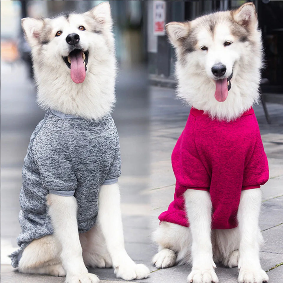 3XL-9XL Winter Warm Large Dog Clothes For Big Dogs Sweater Hoody Pet Wool Sweatshirt Coat For Labrador Samoyed Retriever Alaskan