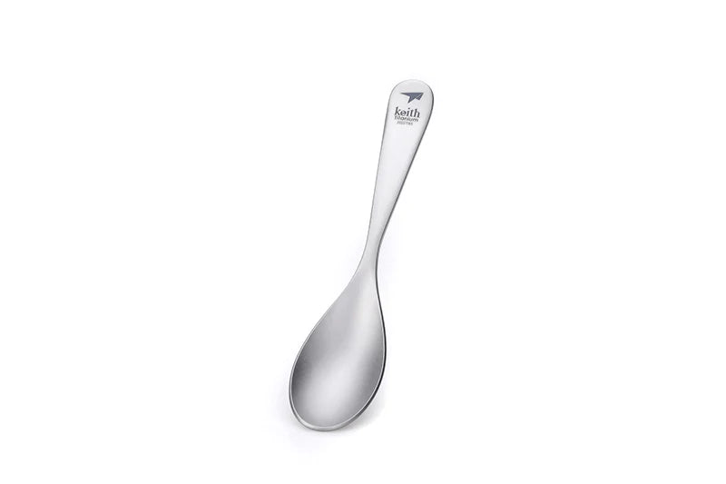 Keith Pure Titanium Rice Spoon Dessert Ice Cream Table Spoon for Kid Restaurant Picnic Tableware Bacteriostatic Healthy Flatware