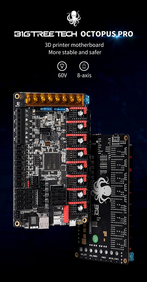 BIGTREETECH Octopus Pro 3D Printer Motherboard 60V 8-axis Support TMC5160 Pro TMC2209 for Ender3 VORON 2.4 3D Control Board