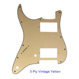 Guitar Pickguard - For FD Strat Left Handed 11 Screw Holes HH PAF Humbucker Scratch Plate 2 Control Holes Various Color Choice