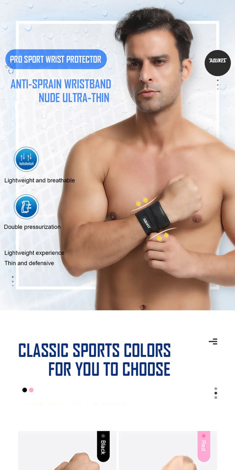 AOLIKES Sports Wrist Compression Wraps Wrist Support Brace Strap for Fitness Weightlifting Basketball Tennis Wrist Pain Relief