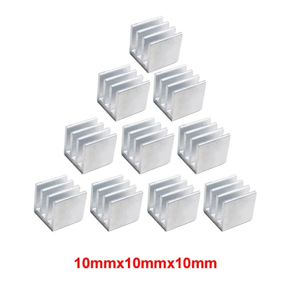 En-Labs 10pcs Silver 10x10x10mm Aluminum Heat Sink Radiator Heatsink,Electronic Chip Cooling Radiator Cooler for IC MOSFET SCR