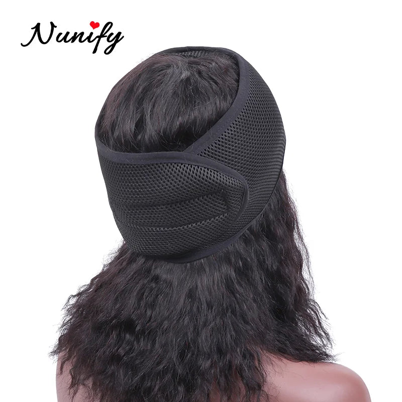 Nunify New Fashion Non Slip Adjustable Lace Wig Headband Foam Mesh Wrap Wig Band Soft Polyester Mesh Belt Bonnets
