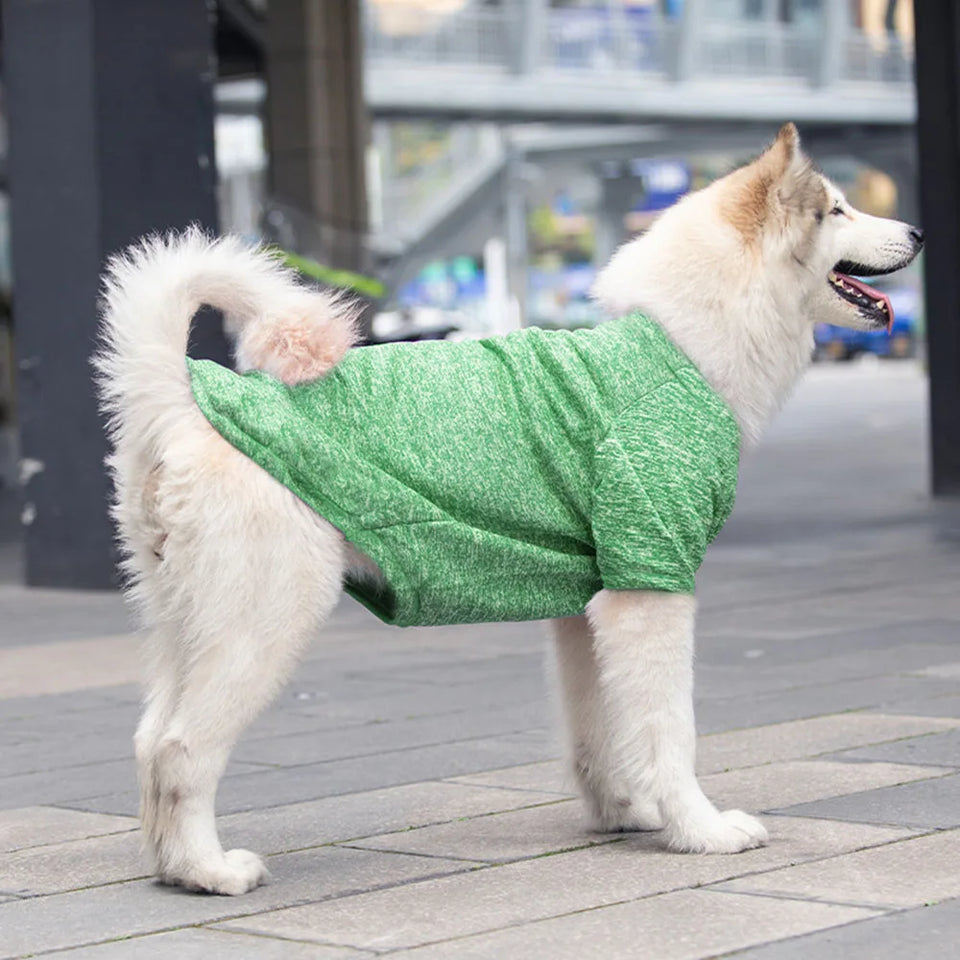 3XL-9XL Winter Warm Large Dog Clothes For Big Dogs Sweater Hoody Pet Wool Sweatshirt Coat For Labrador Samoyed Retriever Alaskan