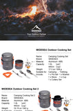 Widesea Camping Cookware Set Outdoor Tableware Equipment Supplies Burner Stove Folding Knife Fork Portable Pot Suit Tourism Cup