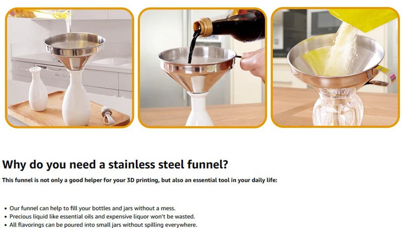 SOVOL 304 Stainless Steel Double-Strainer Kitchen Oil Liquid Funnel 3D Resin Filter Funnel Cup for  SLA/DLP/LCD UV 3D Printing