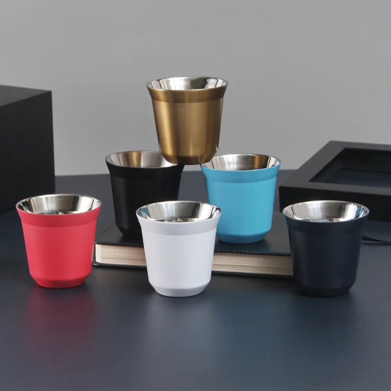 Custom Name Stainless Steel Espresso Cups Double Wall Insulated Cups Demitasse Cups Coffee Cup For Drinking Coffee, Gift for Him