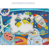 Hot New 60 Pieces Wooden Puzzle Toys for Children Cartoon Vehicle Animal Wood Jigsaw Baby Learning Educational Toy Kids Gift