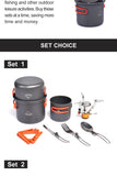 Widesea Camping Cookware Set Outdoor Tableware Equipment Supplies Burner Stove Folding Knife Fork Portable Pot Suit Tourism Cup