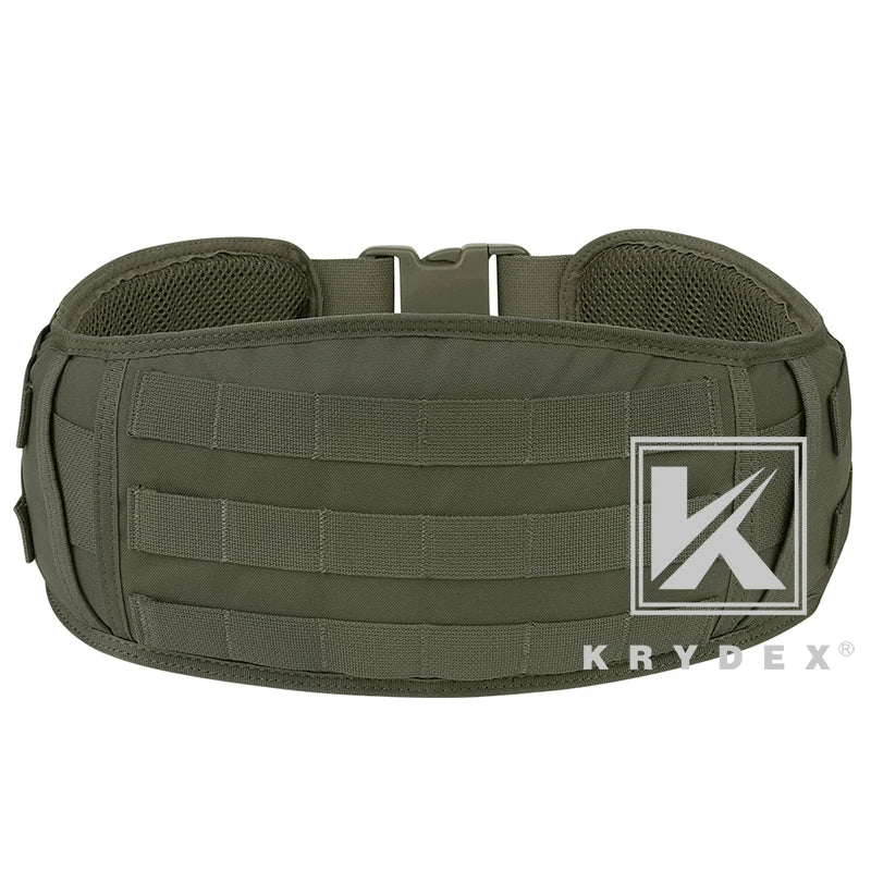 KRYDEX Tactical Waist Belt, MOLLE Soft Wide Padded Battle Belt, Shooting Airsoft Hunting Multi-Function Quick Release Belt