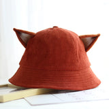 Summer Fox ears sunscreen Bucket Hat simple fisherman hat women Girl fashion basin hat sun hat wholesale
