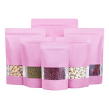 100PCS Stand-up Matte Aluminum Foil Window Ziplock Bag DIY Snack jewelry Spice Candy Customize Logo Brand Gift Storage Pouches