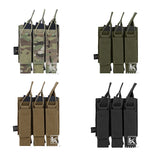 KRYDEX MP5 MP7 KRISS Triple Magazine Pouch Tactical Modular MOLLE Triple Open Top SMG Mag Pouch Carrier For Airsoft Hunting Gear