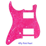 Guitar Pickguard - For FD Strat Left Handed 11 Screw Holes HH PAF Humbucker Scratch Plate 2 Control Holes Various Color Choice