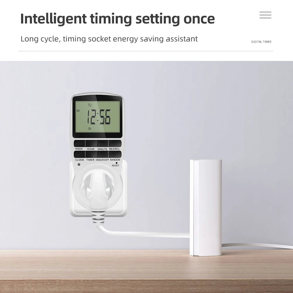 Electronic Digital Timer Switch EU Programmable Electronic Timing Socket EU Plug Outlet Kitchen Appliance Time Control Day/Hour