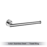 Bathroom Accessories Hardware Set Kit Towel Bar Wall Mount Matt Black Toilet Paper Holder Hand Robe Hook Hanger Stainless Steel
