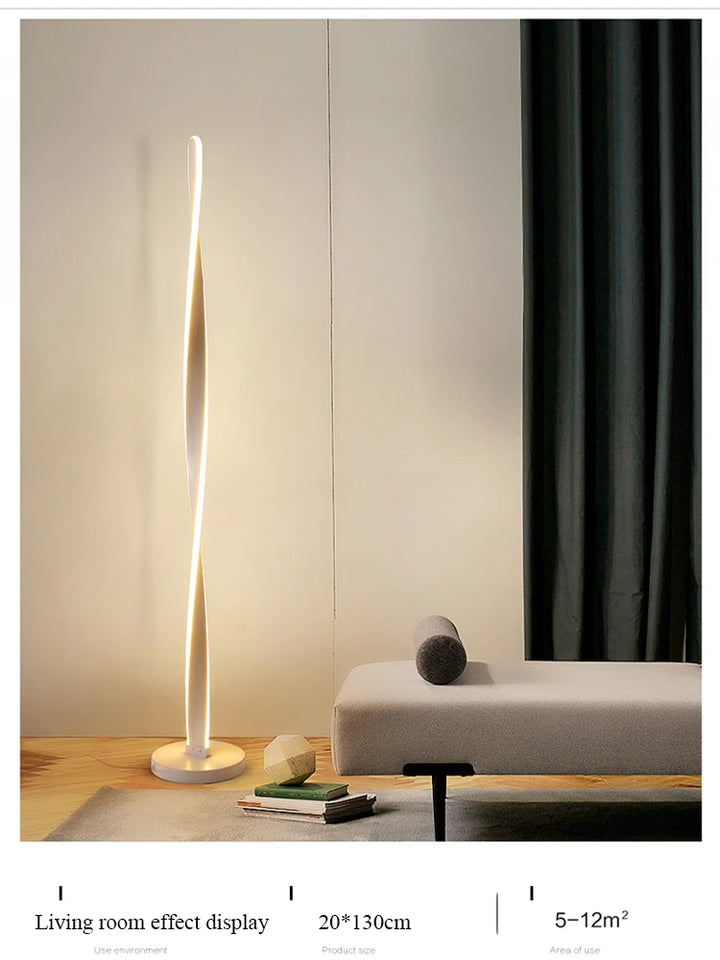 spiral Floor Lamp Modern Long Line Floor Lamp For Living Room Sofa Bedroom Study Living Room Home white standing  Floor Lamp