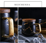 Coffee Mugs Marble Gold Inlay Mug Breakfast Mug Office Home Drinkware Milk  Cup Dropshipping