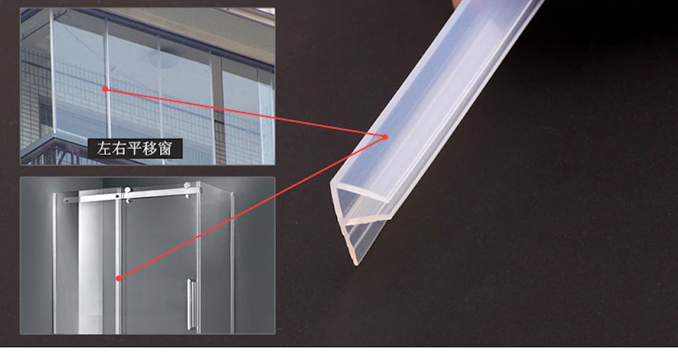 6 8 10 12mm Glass Seals Frameless Shower Bathroom Door Window Balcony Screen Sealing Strip Weatherstrip Draft Stopper Big h