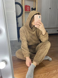 Women Winter Flannel Pajama Set Fleece Pajamas Sleepwear Homewear Thick Warm Velvet Female Suit Fall Sweatshirt Ladies Pyjama