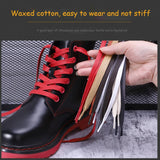 1Pair Waxed Cotton Shoelaces 8mm Width Flats Waterproof Shoe laces Unisex Boots Casual Sneakers Shoelace Leather Laces Shoes