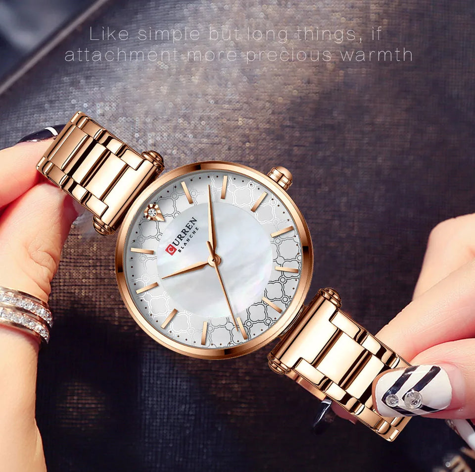 Fashion Stainless Steel Women Luxury Watch Analog Quartz Wristwatch Ladies Elegant Dress Watches Gift Clock Relogio Feminino
