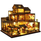 Newest DIY Wooden Dollhouse Japanese Architecture Doll Houses Mininatures with Furniture Toys for Children Friend Birthday Gift