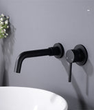 Black Bathroom Sink Faucet  Brass Tap Hot Cold Wash Basin Water Swivel Spout Wall Mounted Bath Mixer Brushed Gold Gunmetal