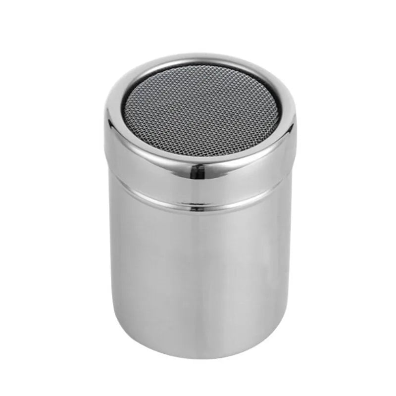 1pc Stainless Steel Chocolate Shaker Cocoa Flour Coffee Sifter+16Pcs Coffee Template Strew Flower Pad Spray Art Coffee Tools