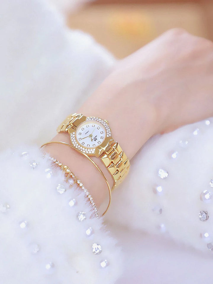 Women Luxury Brand Watch 2025 Dress Silver Gold Women Wrist Watch Quartz Diamond Ladies Watches Female Clock Bayan Kol Saati