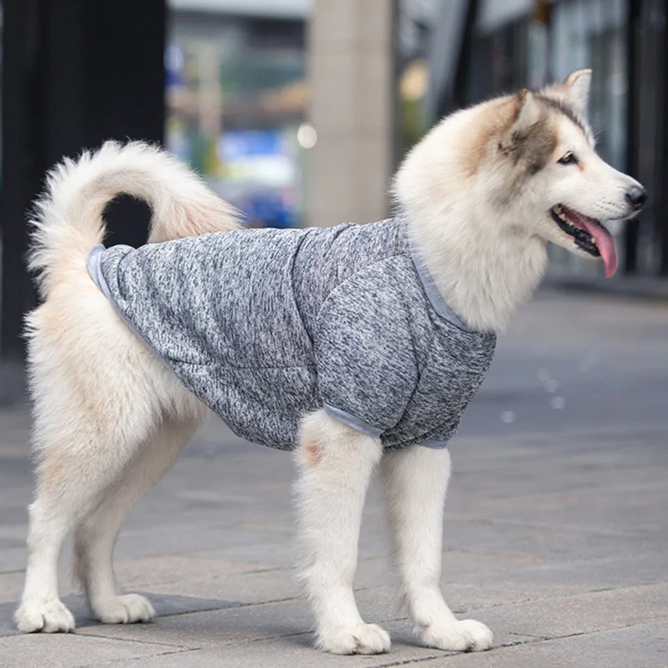 3XL-9XL Winter Warm Large Dog Clothes For Big Dogs Sweater Hoody Pet Wool Sweatshirt Coat For Labrador Samoyed Retriever Alaskan