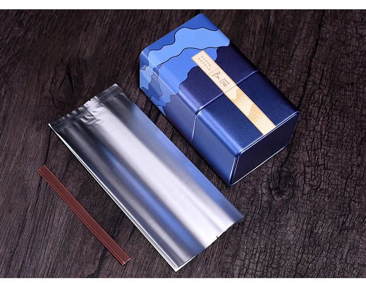 Tea Tinplate Sealed Box, Pu'er Organizer, Square Thick Metal Empty Tea Packaging, Built-in Sealed Bag