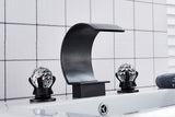 Wanmivezlo Waterfall Bathroom Basin Faucet Deck Mounted Cold Hot Water Mixer Single Hole Water Tap 3 Holes Washing Tap