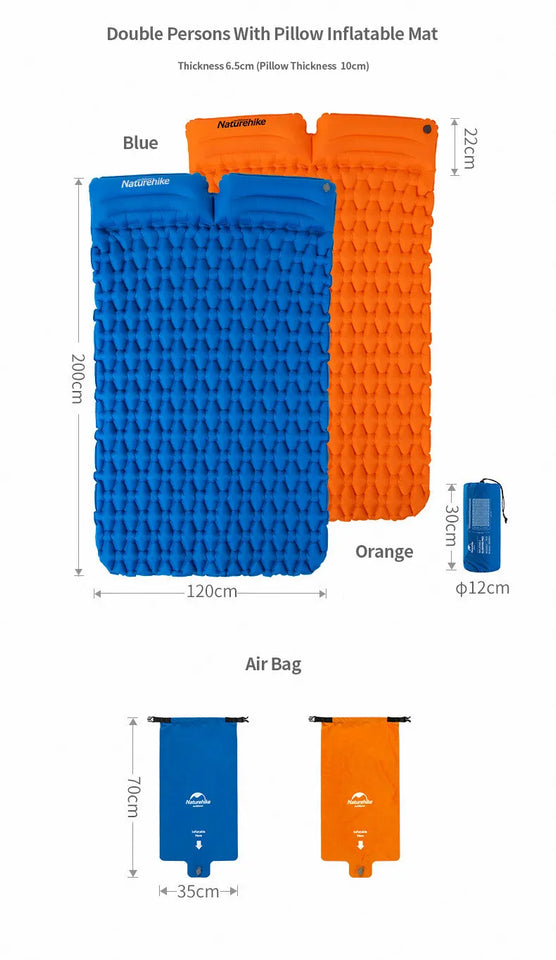Naturehike Outdoor Camping Mat Ultralight Inflatable mattressTent Sleeping Pad Portable Hiking Air Mattress Picnic Pad Air Mat