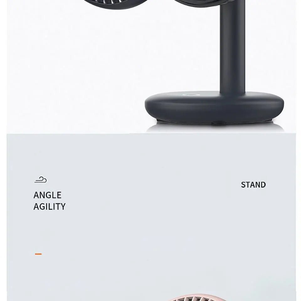 THANKSHARE Desktop Fan 2000mAh Battery Capacity USB Charging Desk Super Mute Laptop Cooler Desktop Fan 4 Speed Cooling Gadgets